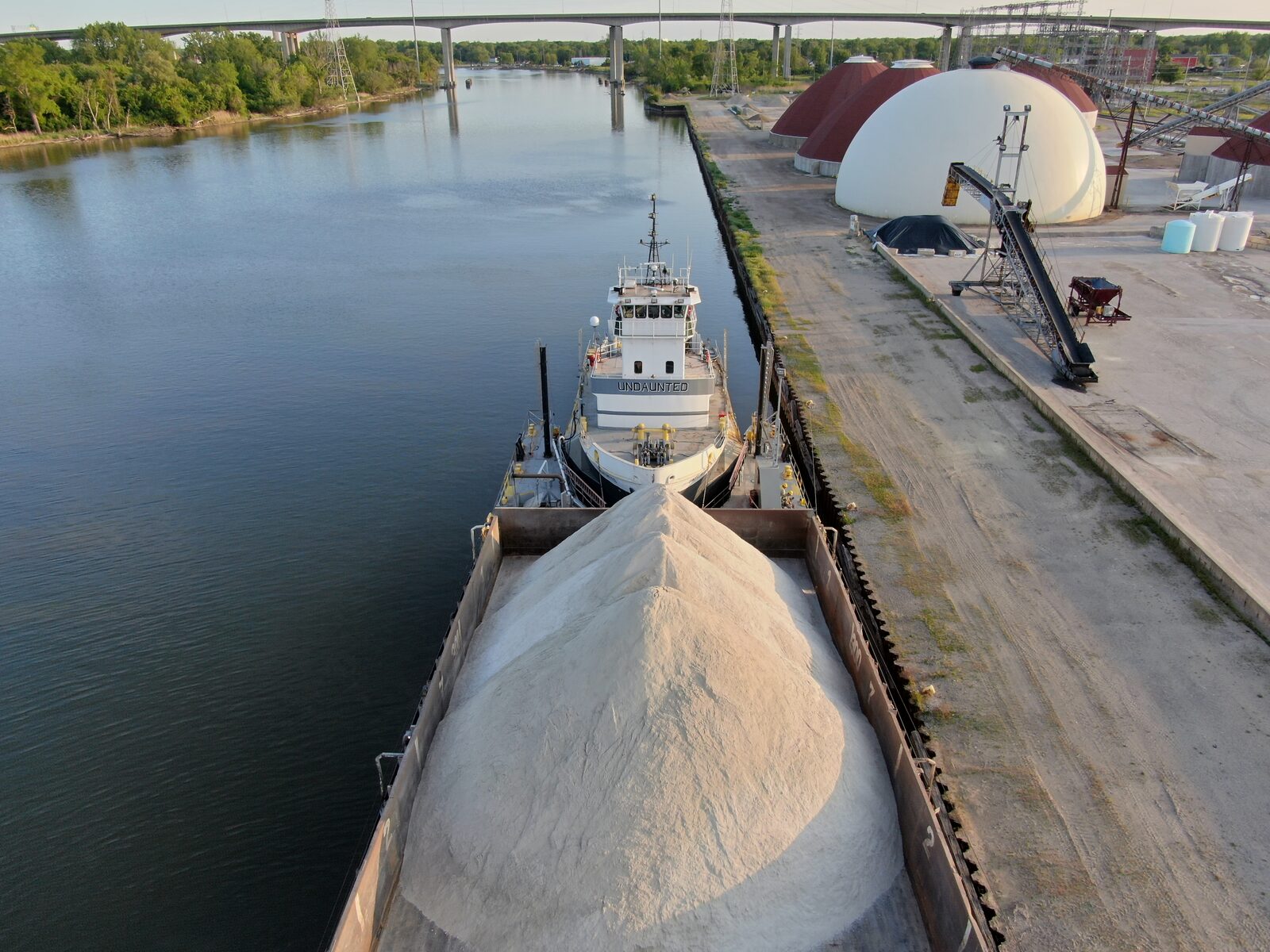 Tug and barge at the terminal